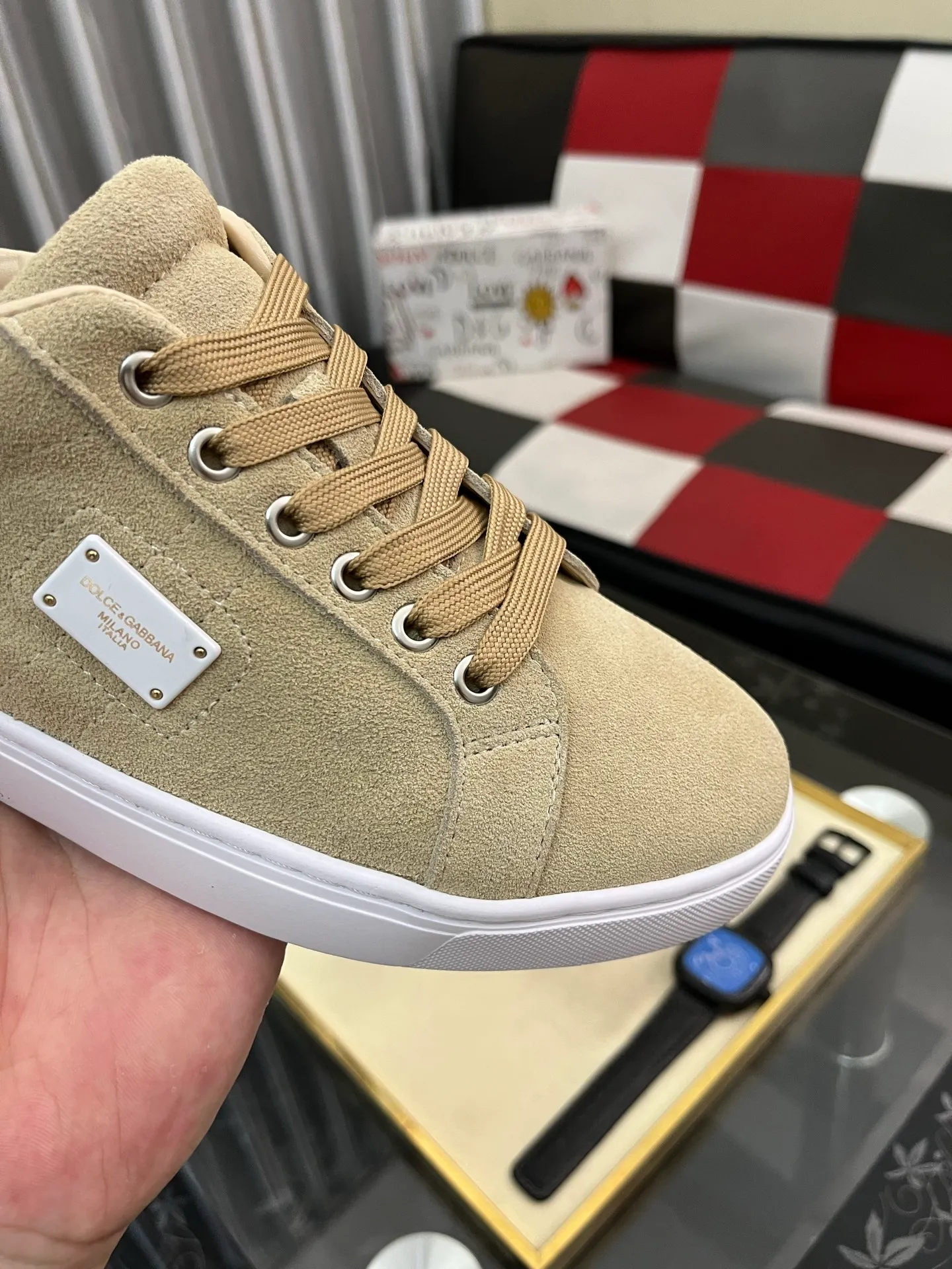 Men's shoes 💰400⌚️⌚️New DG Dolce & Gabbana high-end couple's sports and casual shoes, imported cowhide, multiple material splicing design➕Imported cowhide lining, cowhide foot pads➕Original TPR elastic outsole. Size: 38-46